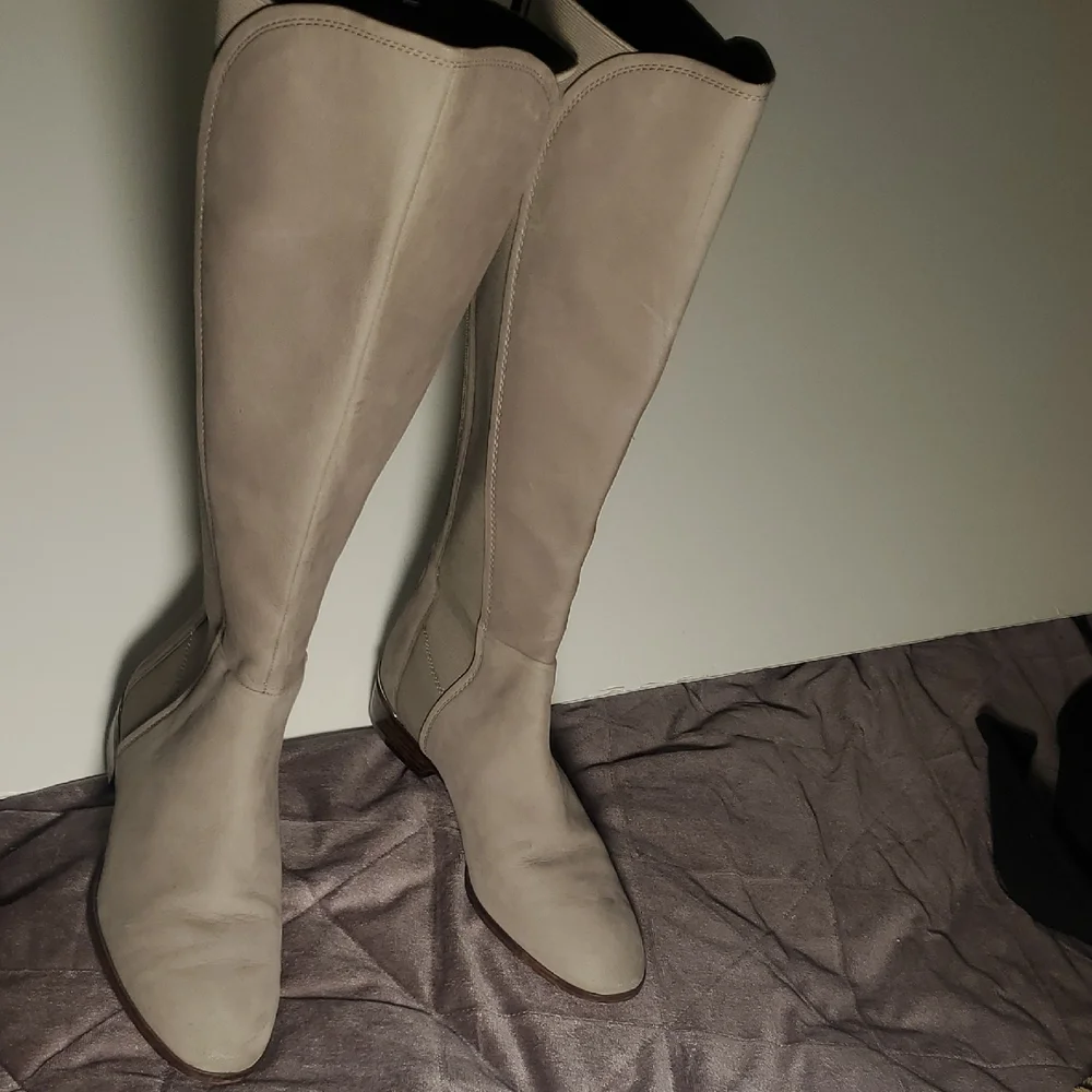 Louise Et Cie Lo Vallery Gore Panelled Women's Boots Sz 9.5 Knee-High in Taupe
